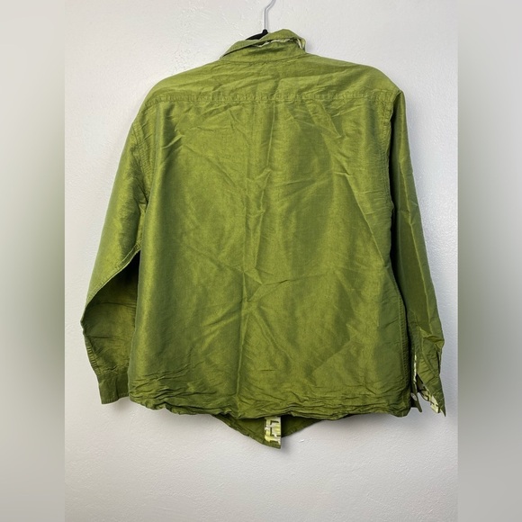 Debra Deroo Silk Green Button down Long Sleeve Lightweight Shirt Women’s Small - Picture 2 of 12